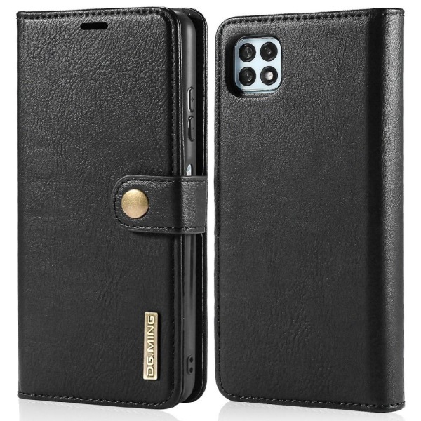 DG.MING 2-i-1 tegnebog taske til Samsung Galaxy A22 5G Black