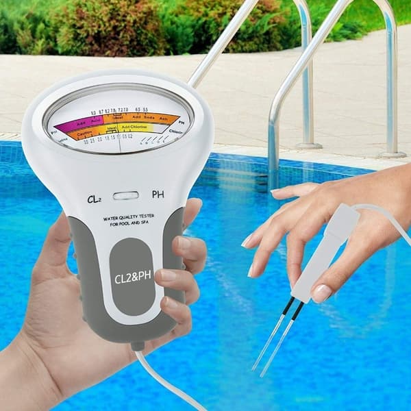 Vandkvalitetstester 2-i-1 pH/klorniveau CL2-måler med display til poolspa Green