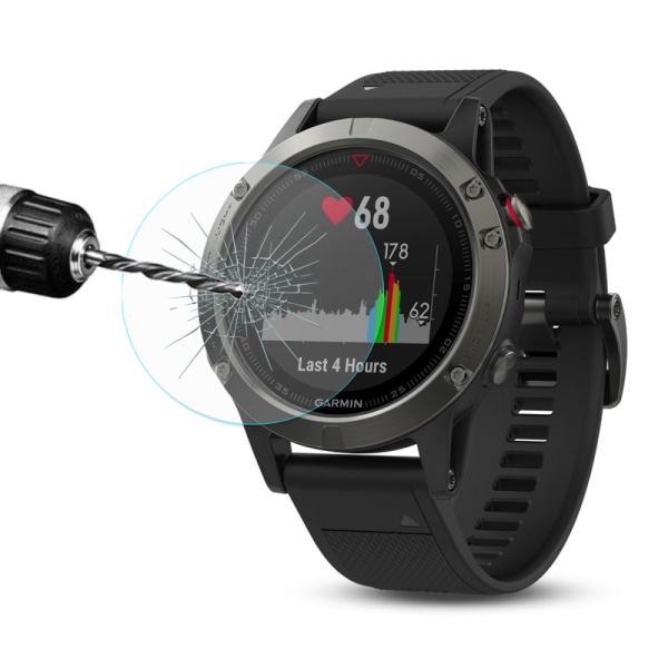 0,3 mm karkaistun lasin näytönsuoja Garmin Fenix 5: lle Transparent