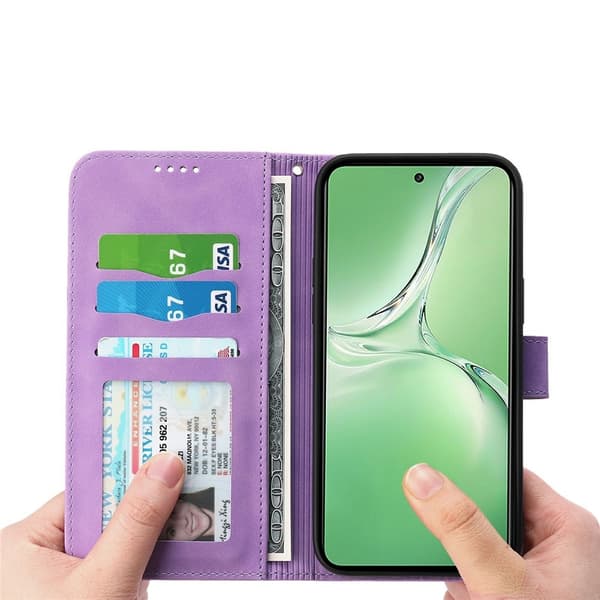 DIERFENG For Sony Xperia 1 VII Wallet Case with Stand and Wrist Strap Purple
