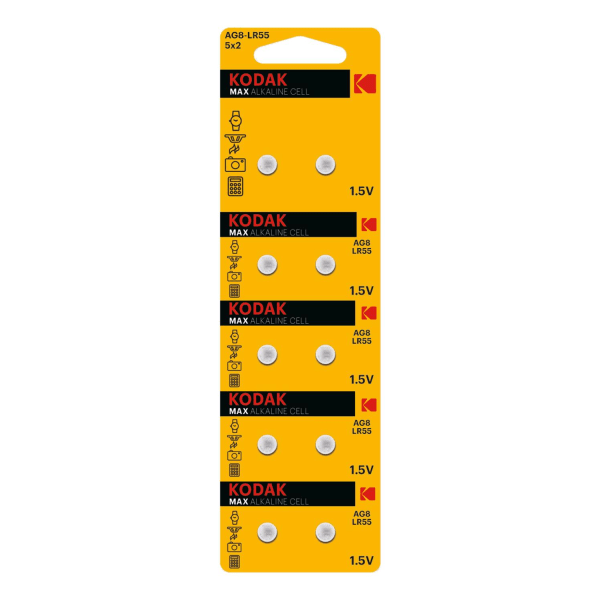 Kodak MAX AG8 / LR55 Mikro batteri Silver