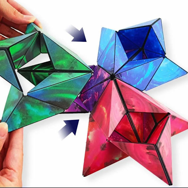 Fidget 3D Magic Cube Transformable Puzzle - Mekanisk Multicolor