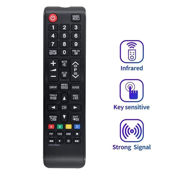 TV fjernkontroll Erstatning for AA59-00622A For Samsung TV Black