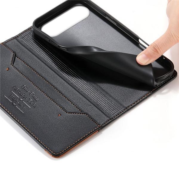 DIERFENG För iPhone Air Plånboksfodral RFID Skydd Stativ - Svart Svart