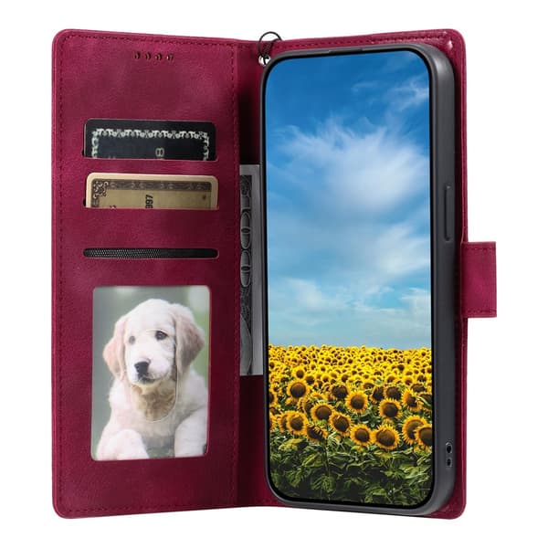 Til Samsung Galaxy S26 tegnebogscover Cover Shell Mandala Blomstermønster Red