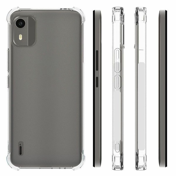 Deksel for Nokia C12 - støtdempende, forsterkede hjørner i TPU Transparent