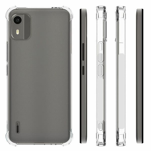 Fodral Skal för Nokia C12 Stötdämpade Förstärkta hörn TPU Transparent