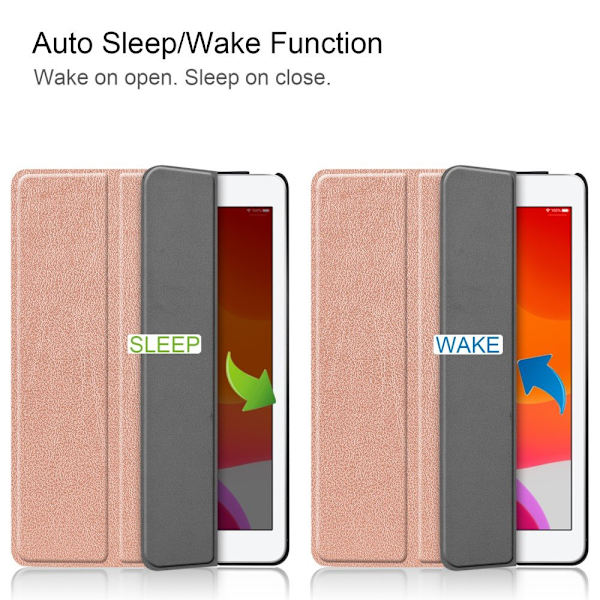 Apple iPad 10.2 2021/2020/2019 Kolminkertainen jalusta tablettikotelo - ruusukulta Pink gold