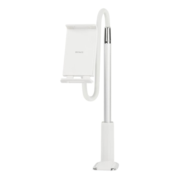 DELTACO Stand For Phones & Tablets, Fixed And Flexible Arm Hvid