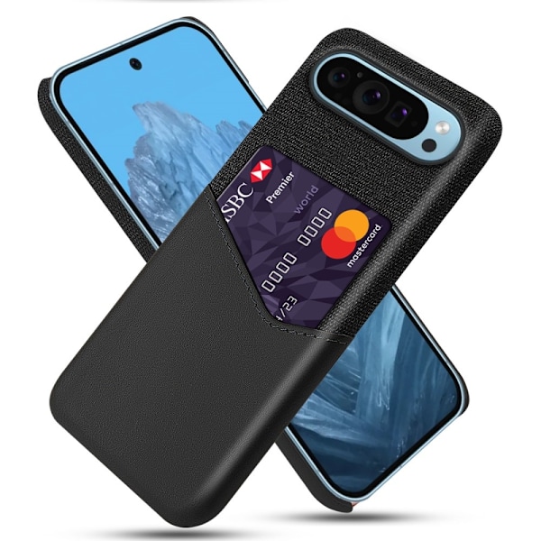Google Pixel 9 / 9 Pro KSQ -kotelo korttipaikalla Black