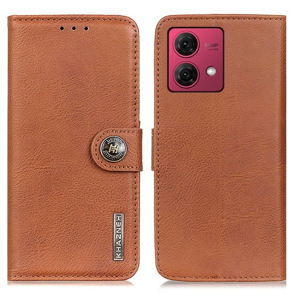 KHAZNEH Wallet Stand Case for Motorola Moto G84 Brown