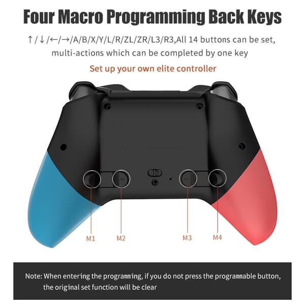 HONSON Kompatibel med vibrasjonsdesign for Nintendo Switch trådløs spillkontroller Blue