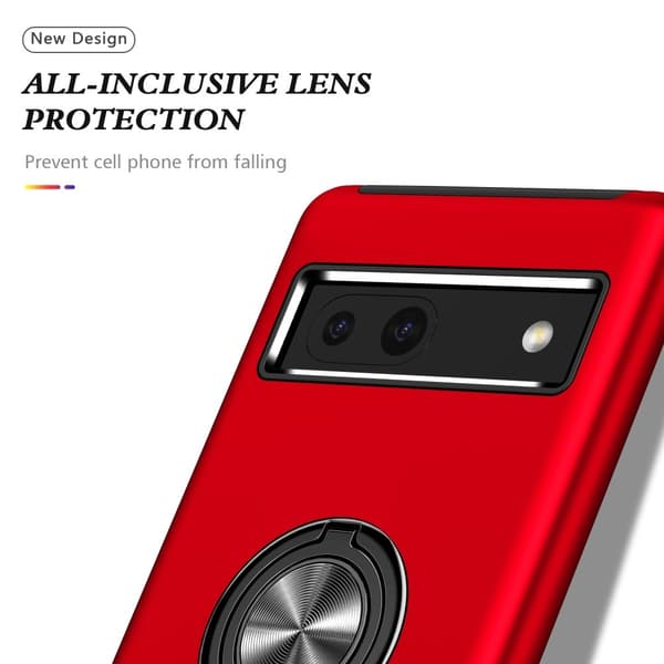 Hybrid-etui med fingerreim og kickstand for Google Pixel 8a Red