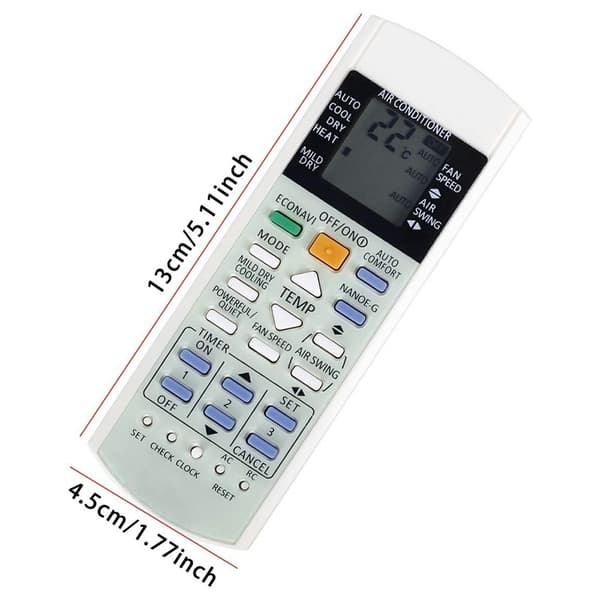 Erstatning fjernkontroll for A75C3706 Panasonic Air Conditioner White