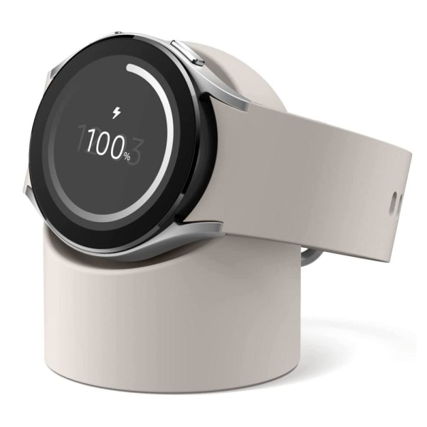 Smartklocka Kompatibel Samsung Round Smart Watch Laddningsställ Beige