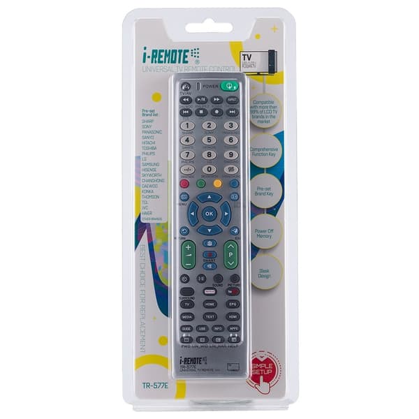 Fjärrkontroll I-REMOTE TR577E Universal TV-fjärrkontroll Ersättning grå