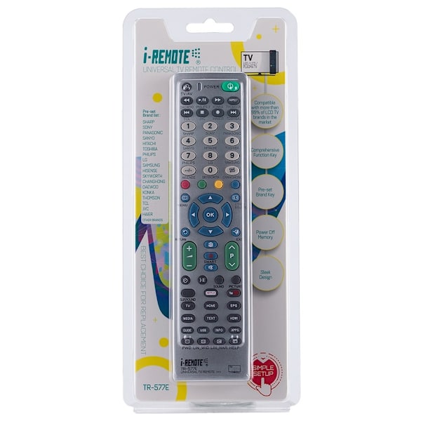 Fjernkontroll I-REMOTE TR577E Universal TV-fjernkontrollutskiftning Grey