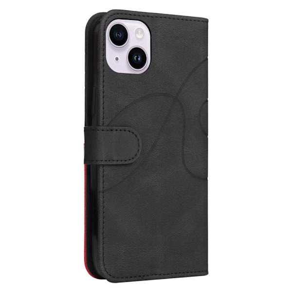 Til iPhone 15 Plus KT Series-1 Dobbeltfarvet etui Black