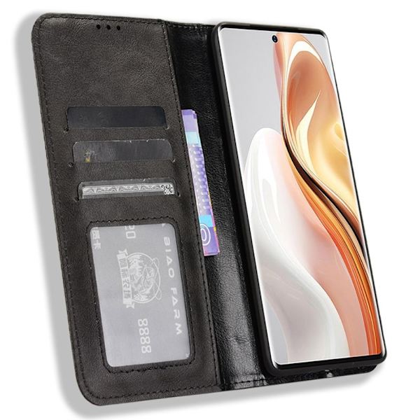 Vintage tegnebog taske til Ulefone Note 17 Pro Black
