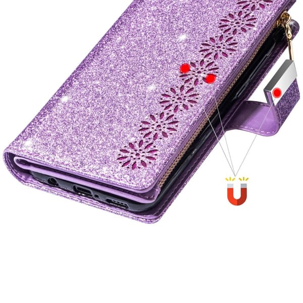 For Samsung Galaxy A26 5G Etui Stjernehimmel Gravert Lommebokdeksel Purple