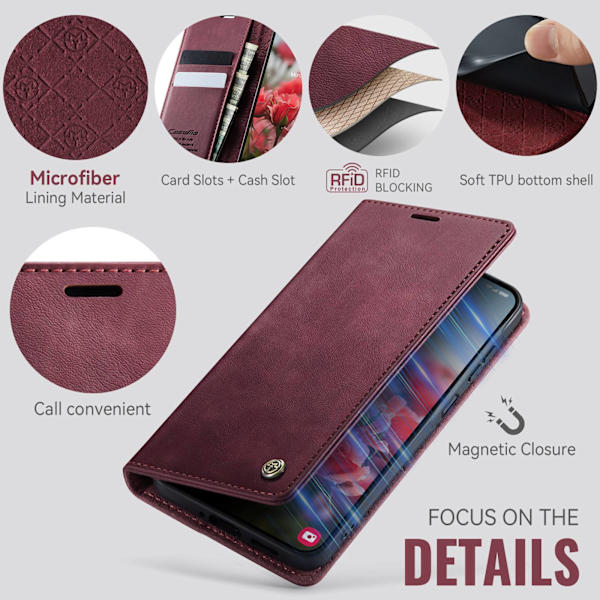 Til Samsung Galaxy A57 5G CASEME mobildeksel Red