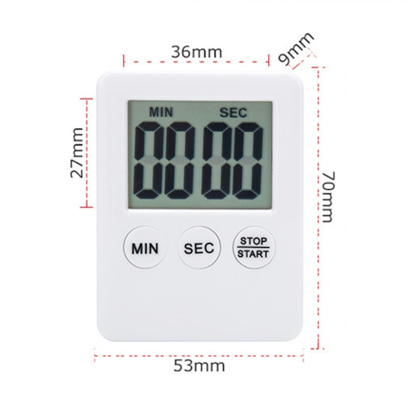 Tynn Kjøkken Timer Timer Stor Skjerm Digital Magnetisk Nedtelling - Rosa Pink