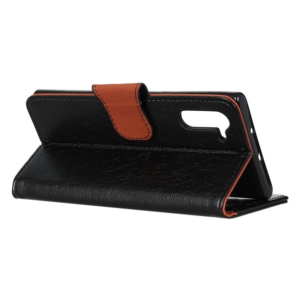 Nappa Texture Wallet Cover til Samsung Galaxy Note 10 - Sort Black