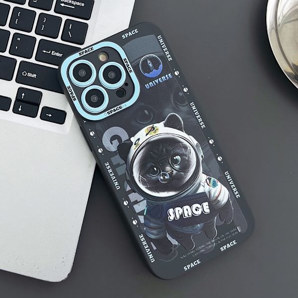 TPU-puhelinkotelon suojakuori iPhone 15 Pro Case Catille - musta Black