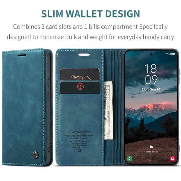 CASEME Retro Pung Taske til Samsung Galaxy S26+ - Blå Blue