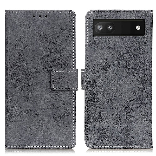 Retro tegnebog stativetui til Google Pixel 6a - Grå Grey
