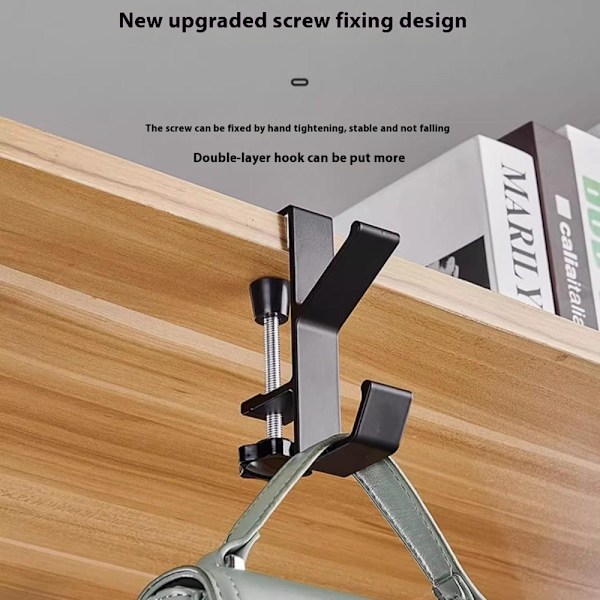 Skrivebord Edge Hook Ryggsekk Veske Hodetelefonhenger Under Bord Oppbevaring - Svart Black