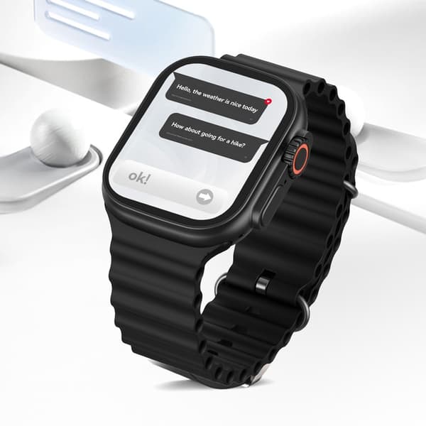 USAMS AT03 2.01" Smartklokke Bluetooth Sportssporing Stemmeassistent Android iOS Black