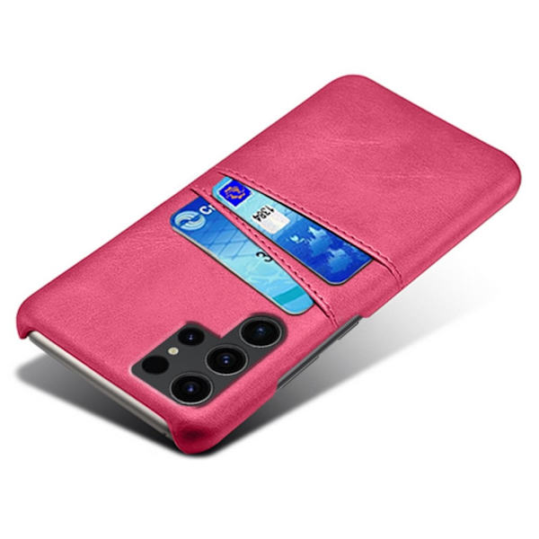 Til Samsung Galaxy S24 Ultra KSQ PU-læderbelagt skal hårdt etui Dark pink