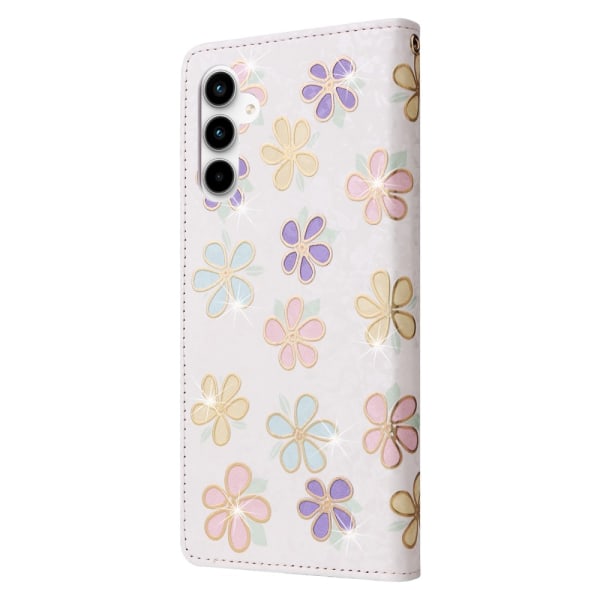 Till Samsung Galaxy A35 Plånboksfodral Blommor multifärg