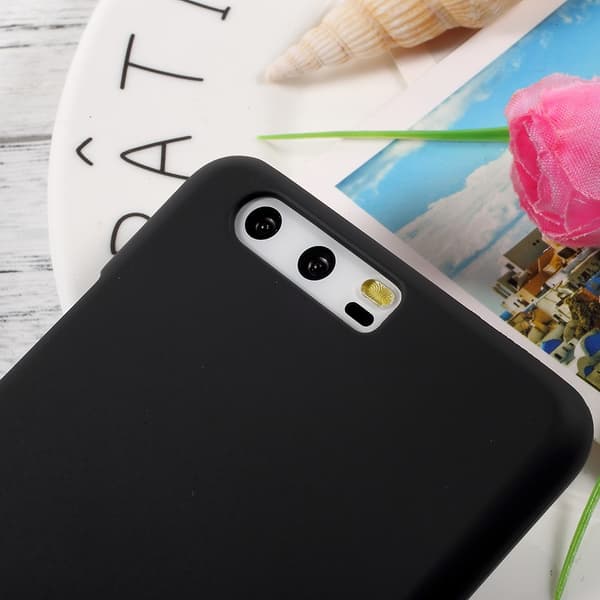 Huawei P10, Cover Plastcover Gummiert - Sort Black