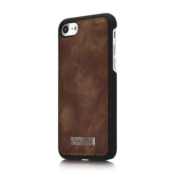 CASEME iPhone 8/7 / SE Retro halkaistu nahkalompakkokotelo - ruskea Brown