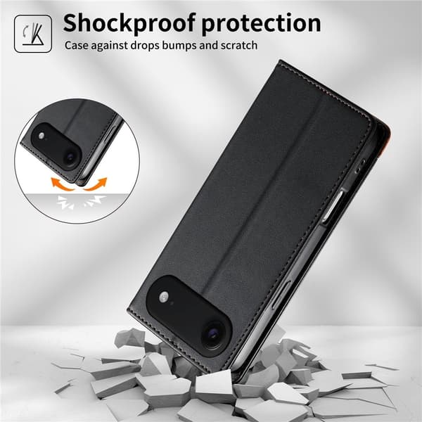 DIERFENG iPhone Air Lompakkokotelo RFID Suoja Teline - Musta Black