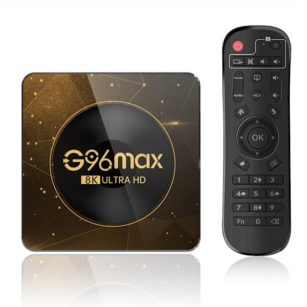 G96max 4+32GB 8K Ultra HD Smart TV Box H616 Android 13.0 Svart