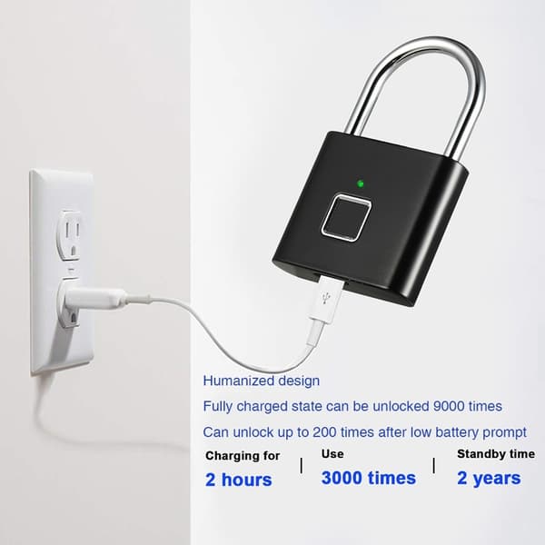 Hengelås Smart fingeravtrykkskap Fingeravtrykkslås Lås Silver