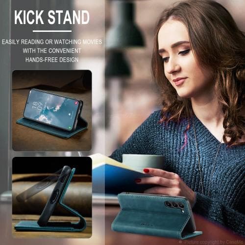 CASEME Retro Pung Taske til Samsung Galaxy S23 - Blå Blue
