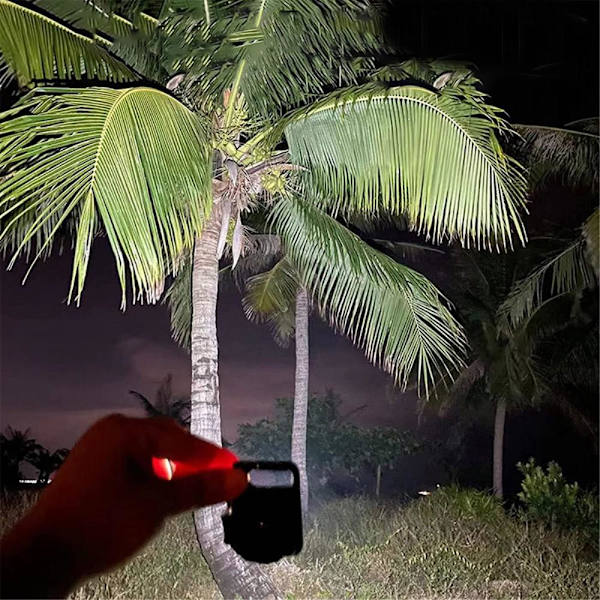 Keychain Flashlight Outdoor Portable Rechargeable Work Light Red+Yellow+White Black