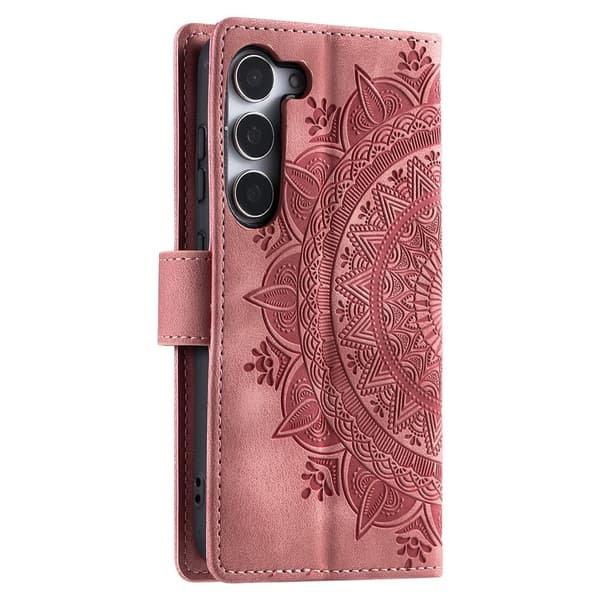 För Samsung Galaxy S26 plånboksfodral Fodral Skal Mandala blommönster Rosa