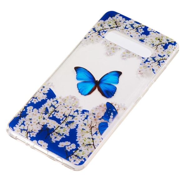 Pattern Printing IMD TPU Case for Samsung Galaxy S10 Plus Butterfly and Flower Black