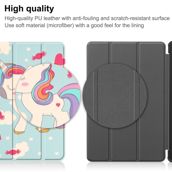 Til Lenovo Tab M9 Trifoldet Stativdæksel - Horse Multicolor