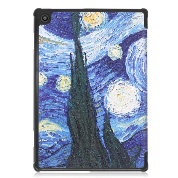 Tri-fold Stand Case for Lenovo Tab M10 FHD REL TB-X605FC - Oil Painting Multicolor