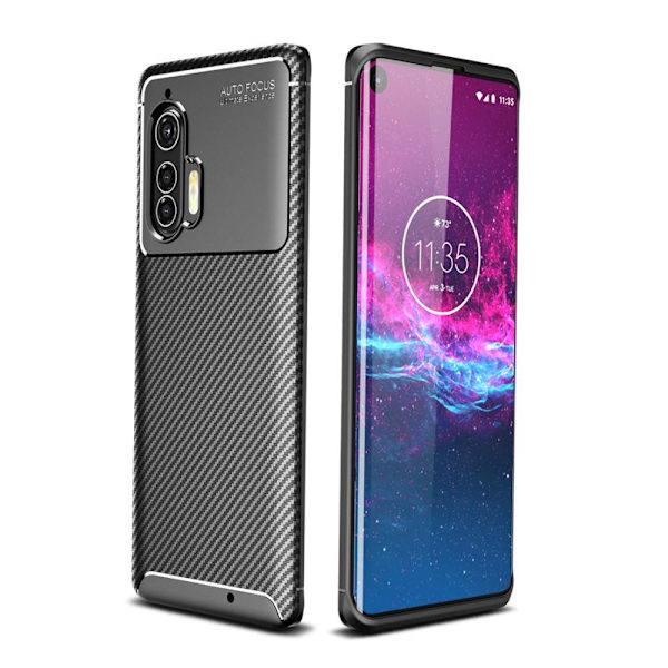 Motorola Edge+ Karbonfiber Cover - Sort Black