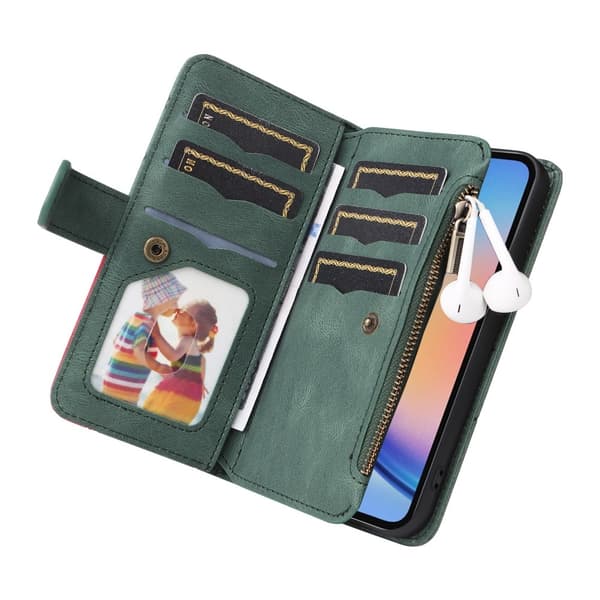 KT Multifunksjons Serie-5 For Samsung Galaxy A35 Telefonveske Green
