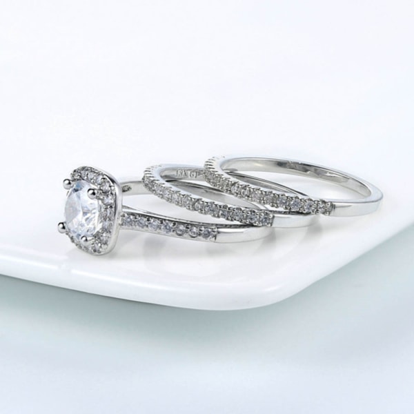2 Ringer Cubic Zirconia Stable - Størrelse 11 / Sølv Silver