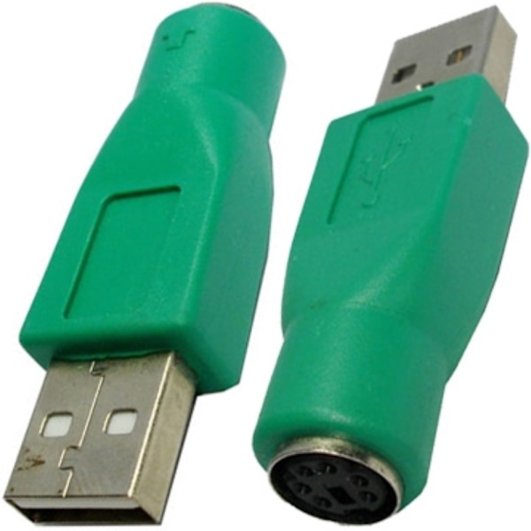 USB A - plugg til Mini DIN6 kvinnelig adapter (PS/2 til USB) Green