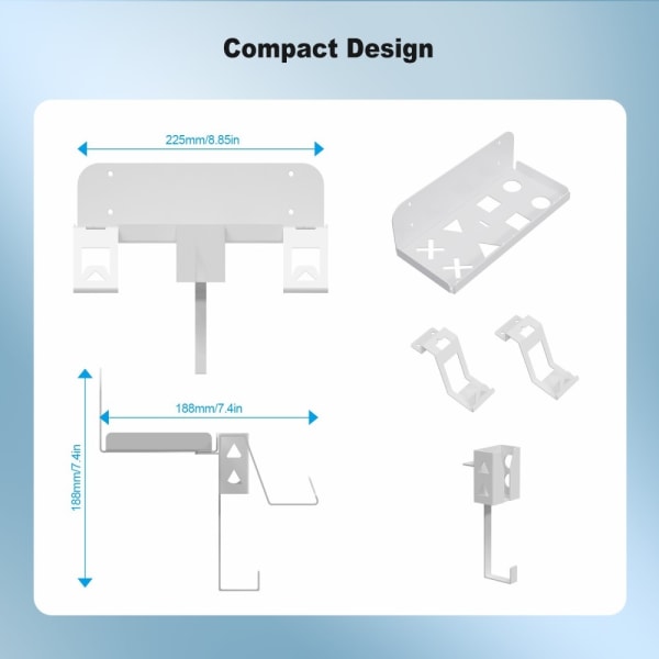 PlayStation PS5 Slim Wall Mount Bracket Kontroloplader Transparent